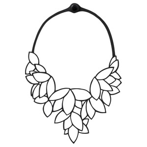 Waterlily Recycled Rubber Statement Necklace from Paguro Upcycle