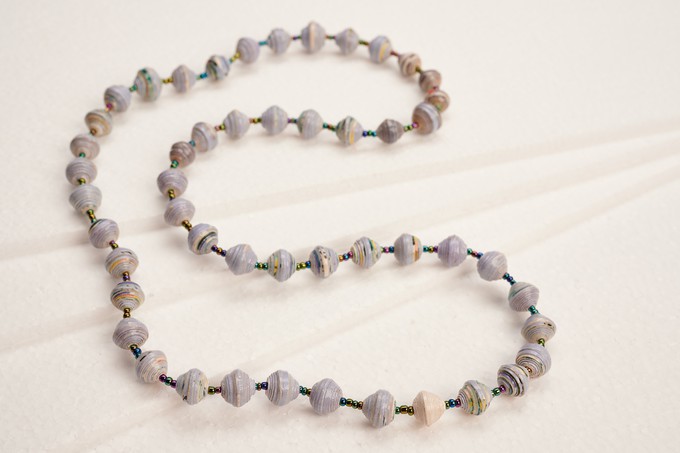 Long necklace with paper beads "Acholi Coco" from PEARLS OF AFRICA