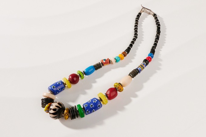 Colorful glass pearl necklace "Maiduguri" from PEARLS OF AFRICA