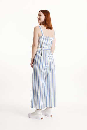 Rena Striped Jumpsuit in Blue stripe from People Tree