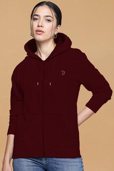 Printed P Zip-Up Hoodie via Pitod