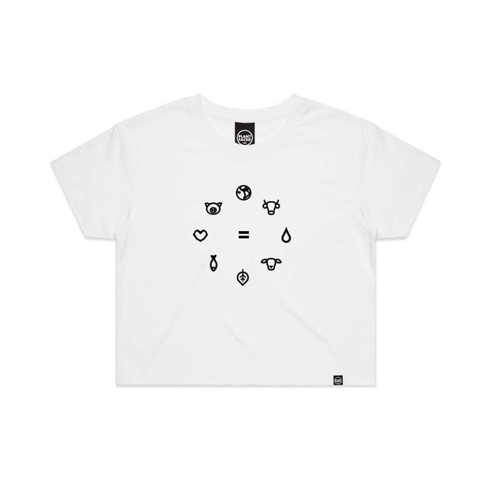 Equal Beings - White x Black Crop Tee from Plant Faced Clothing