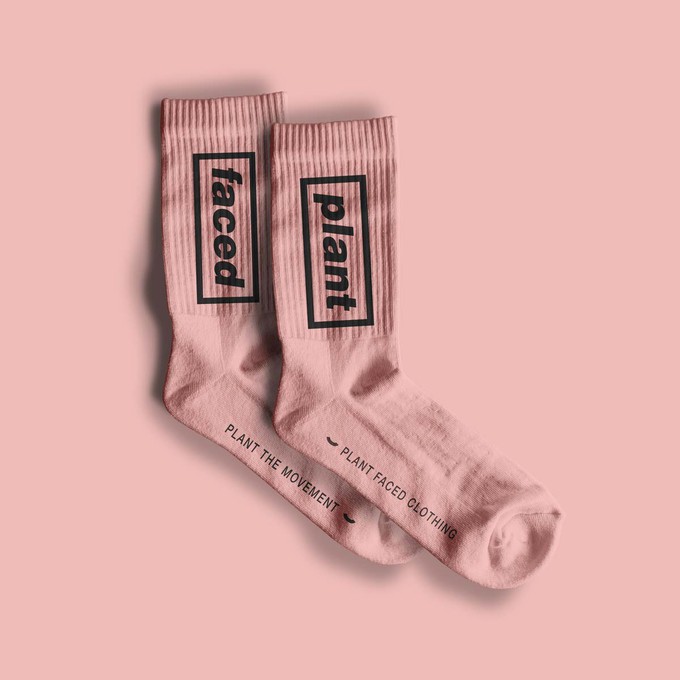 Plant Based Plates - ORGANIC Socks - Pink from Plant Faced Clothing