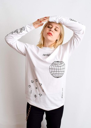 Earthling Long Sleeve - White from Plant Faced Clothing