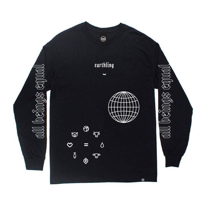 Earthling Long Sleeve - Black from Plant Faced Clothing