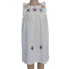 Girls Dress Daisy's cream 8 - Age 2-3 years - Fairtrade via Quetzal Artisan