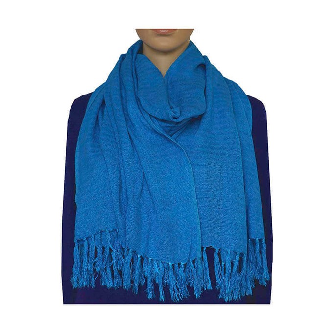 Shawl Light Blue - Natural Dyes - Ecofriendly and Fairtrade from Quetzal Artisan