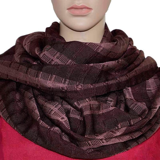 Scarf with Fringes Dark Brown - Beautiful and Fairtrade from Quetzal Artisan