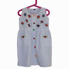 Cotton Dress Zinnias 8 - Ages 2-3 years - Pretty & Fairtrade via Quetzal Artisan