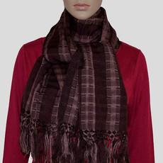 Scarf with Fringes Dark Brown - Beautiful and Fairtrade via Quetzal Artisan