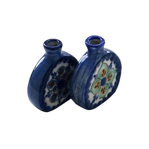 Small Flower Vases Blue - Stoneware - Handmade & Fairtrade from Quetzal Artisan