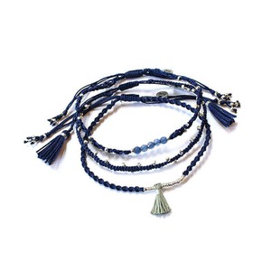 Bracelet Navy Blue - 3 strands - Handmade - Beautiful & Fair from Quetzal Artisan