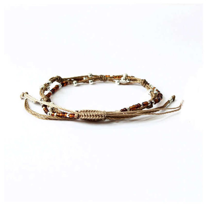 Bracelet Brown Smile - 2 strands - Beautiful and Fairtrade from Quetzal Artisan