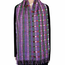 Scarf Purple Green - Natural Dyes - Beautiful and Fairtrade via Quetzal Artisan