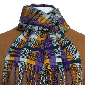 Scarf Purple Yellow - Natural Dyes - Ecofriendly & Fairtrade from Quetzal Artisan