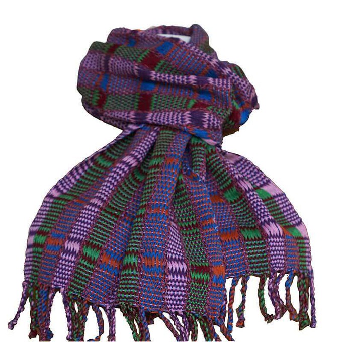 Scarf Purple Green - Natural Dyes - Beautiful and Fairtrade from Quetzal Artisan