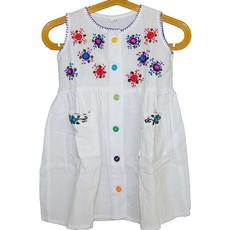 Cotton Dress Red Flowers 4 - Age 1-2 years - Pretty and Fair via Quetzal Artisan