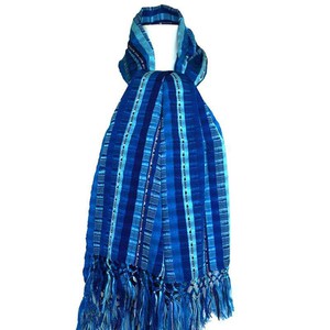 Scarf Blues with Fringes - Handmade - Beautiful and Fair from Quetzal Artisan