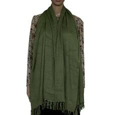 Shawl Green Olive - Natural Dyes - Ecofriendly and Fairtrade via Quetzal Artisan