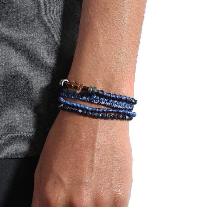 Bracelet Earth Blue - For Men - Beautiful and Fairtrade from Quetzal Artisan