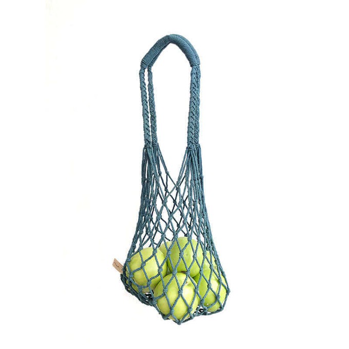 Net Bag Indigo - Macrame Bag Natural Dyed - Ecofriendly & Fair from Quetzal Artisan