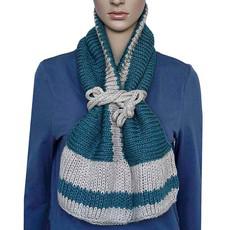 Bolero Scarf Blue Ocean - Crochet Necklace - Stylish and Warm via Quetzal Artisan