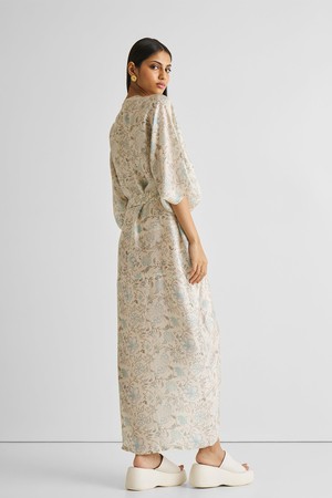 Silky Kaftan Dress in Blue Florals from Reistor