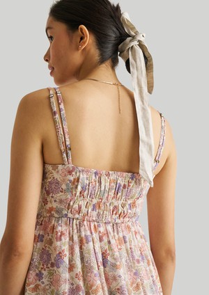 Strappy Gathered Floral Midi Dress from Reistor