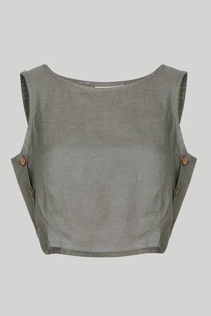 Boxy Crop Top in Dark Green from Reistor