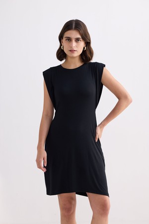 Muscle Tee Short Dress in Black from Reistor