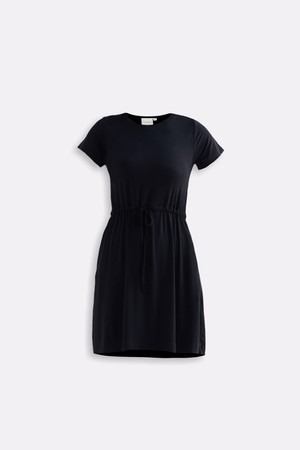 Drawstring Short T-shirt Dress in Black from Reistor