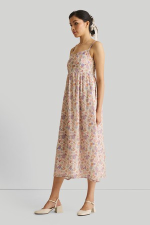 Strappy Gathered Floral Midi Dress from Reistor