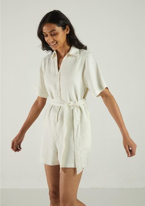 Barefoot in the Park Romper in Off-white from Reistor