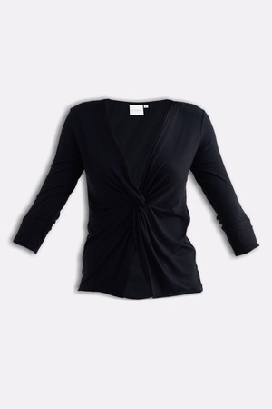 Twist Front Knit Shirt in Black from Reistor