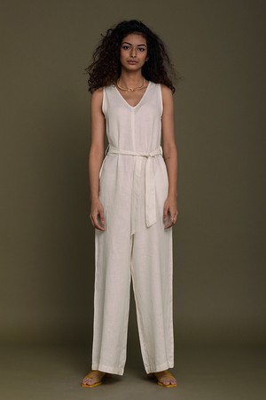 Breakfast in Bed Jumpsuit in Off-white from Reistor