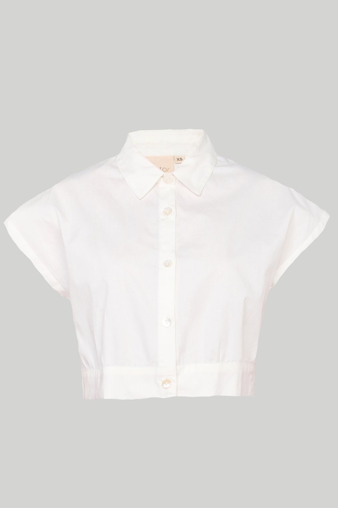 Oversized Crop Shirt in Off-white from Reistor