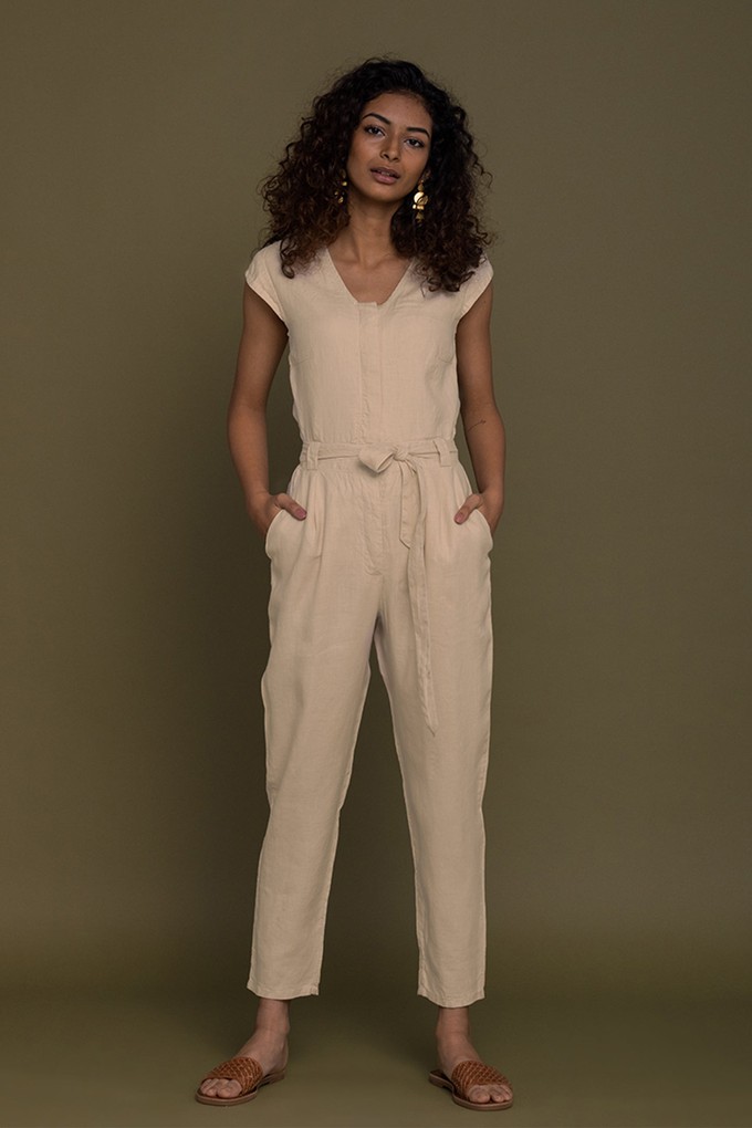 Evening Chai Jumpsuit in Sand Beige from Reistor