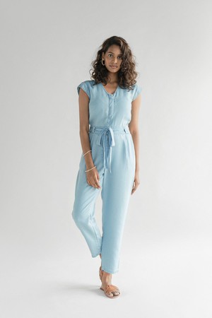 Evening Chai Jumpsuit in Blue Denim from Reistor