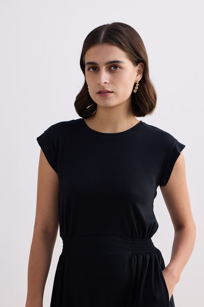 Short Dress With Smocking Side Detail in Black from Reistor