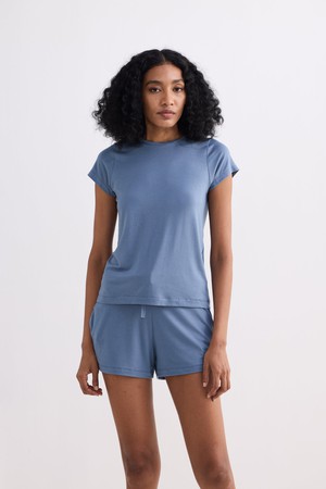 Essential Short Sleeve Tee Set in Blue from Reistor