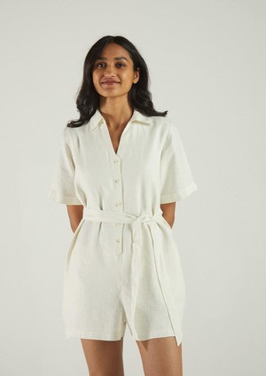 Barefoot in the Park Romper in Off-white from Reistor