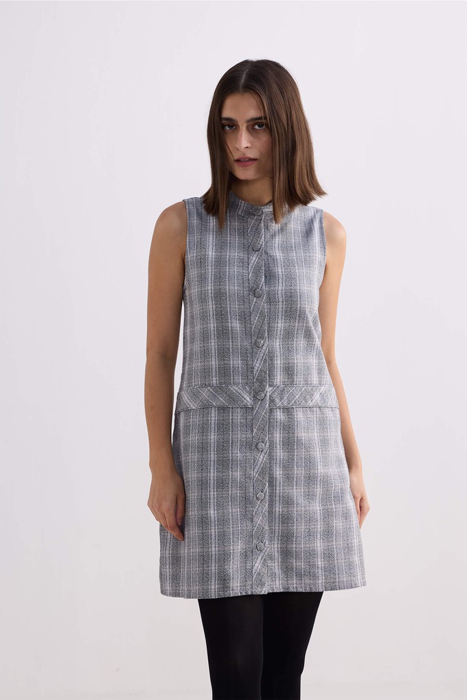 The Cotton Tweed Shift Dress in Grey from Reistor