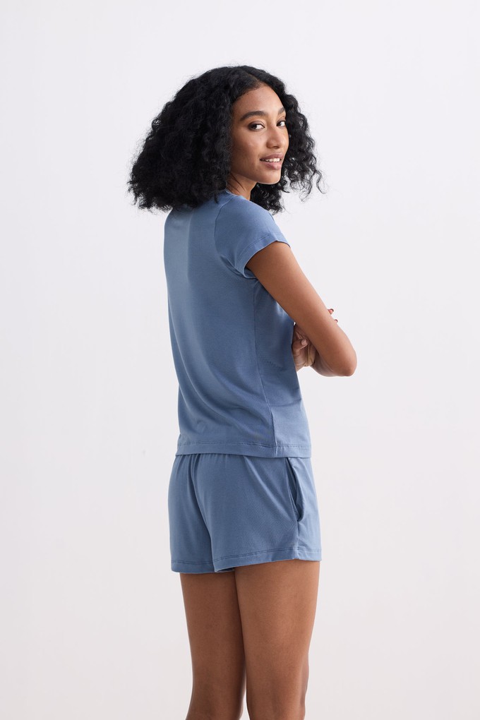 Essential Short Sleeve Tee Set in Blue from Reistor