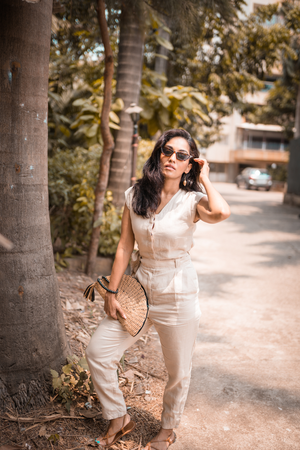 Evening Chai Jumpsuit in Sand Beige from Reistor