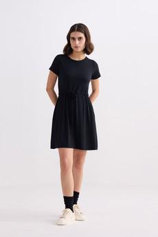 Drawstring Short T-shirt Dress in Black via Reistor