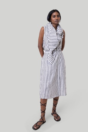 Boxy Crop Top in Linen Stripes from Reistor