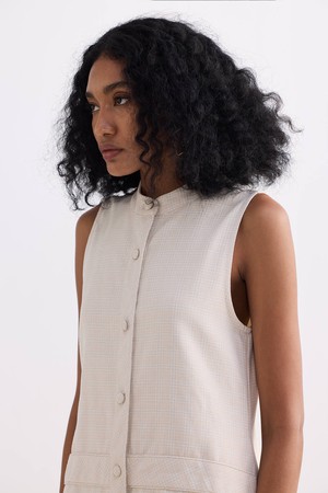 The Cotton Tweed Shift Dress in Cream from Reistor