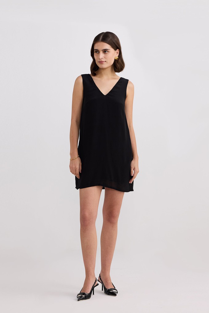 Midnight Muse V-neck Short Dress in Black from Reistor