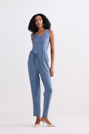 Relaxed Drawstring Jumpsuit in Blue from Reistor