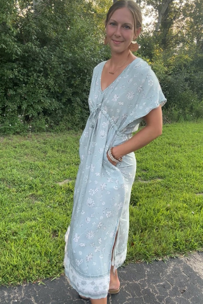 Gathered Maxi Dress in Sage Green from Reistor